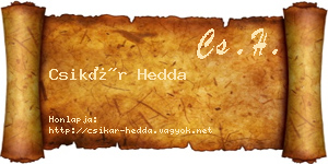 Csikár Hedda névjegykártya